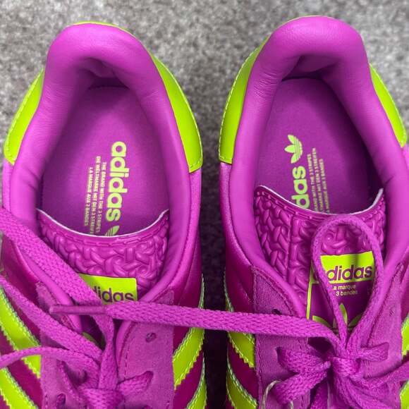 adidas WM Gazelle Bold Platform Sneakers Fuchsia/Solar Slime, Sz 7 (runs big) - Picture 3 of 8